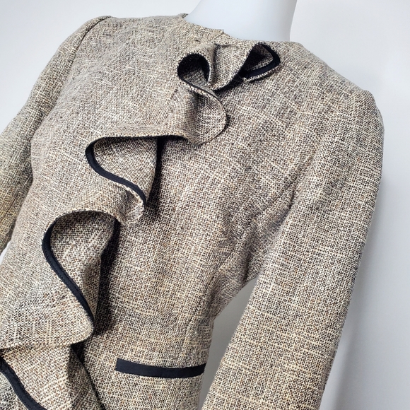 RED Valentino RARE Ruffled Tweed Blazer Jacket - Picture 4 of 14